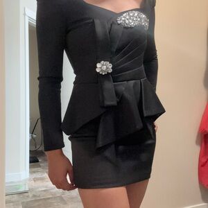 Elegant Black Dress with Embellishments
